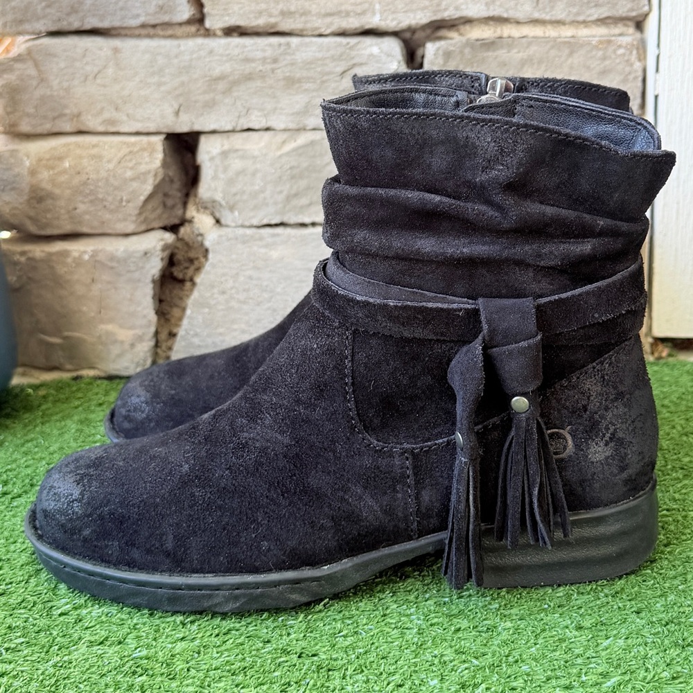 Born Kenya Black Suede Leather Womens Ankle Boots